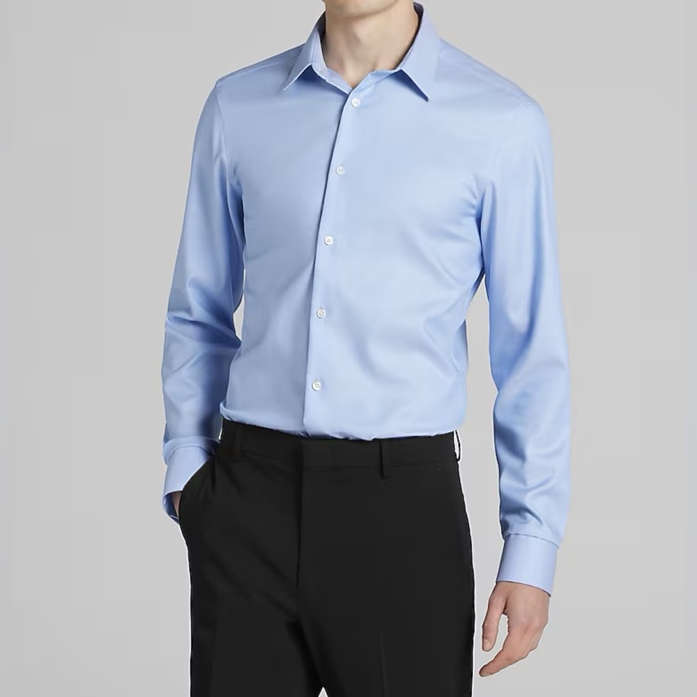 Calvin Klein Men’s Blue Slim fit New with tags, XXL Collar Dress Shirt